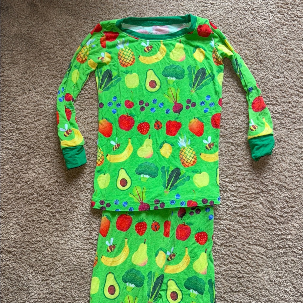 PLAY 18-24 month Little Sleepies Once Upon a FarmGreen Fruit Print Pajama